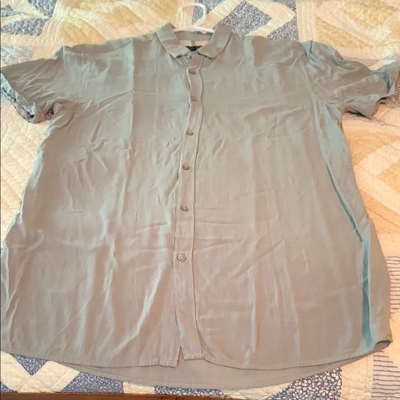 Zara Gray Casual Button Down Shirt Relaxed Fit - Picture 5 of 8
